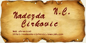 Nadežda Ćirković vizit kartica